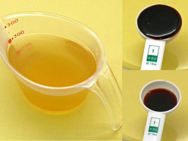 液体を量る（醤油・酒・みりん　等）